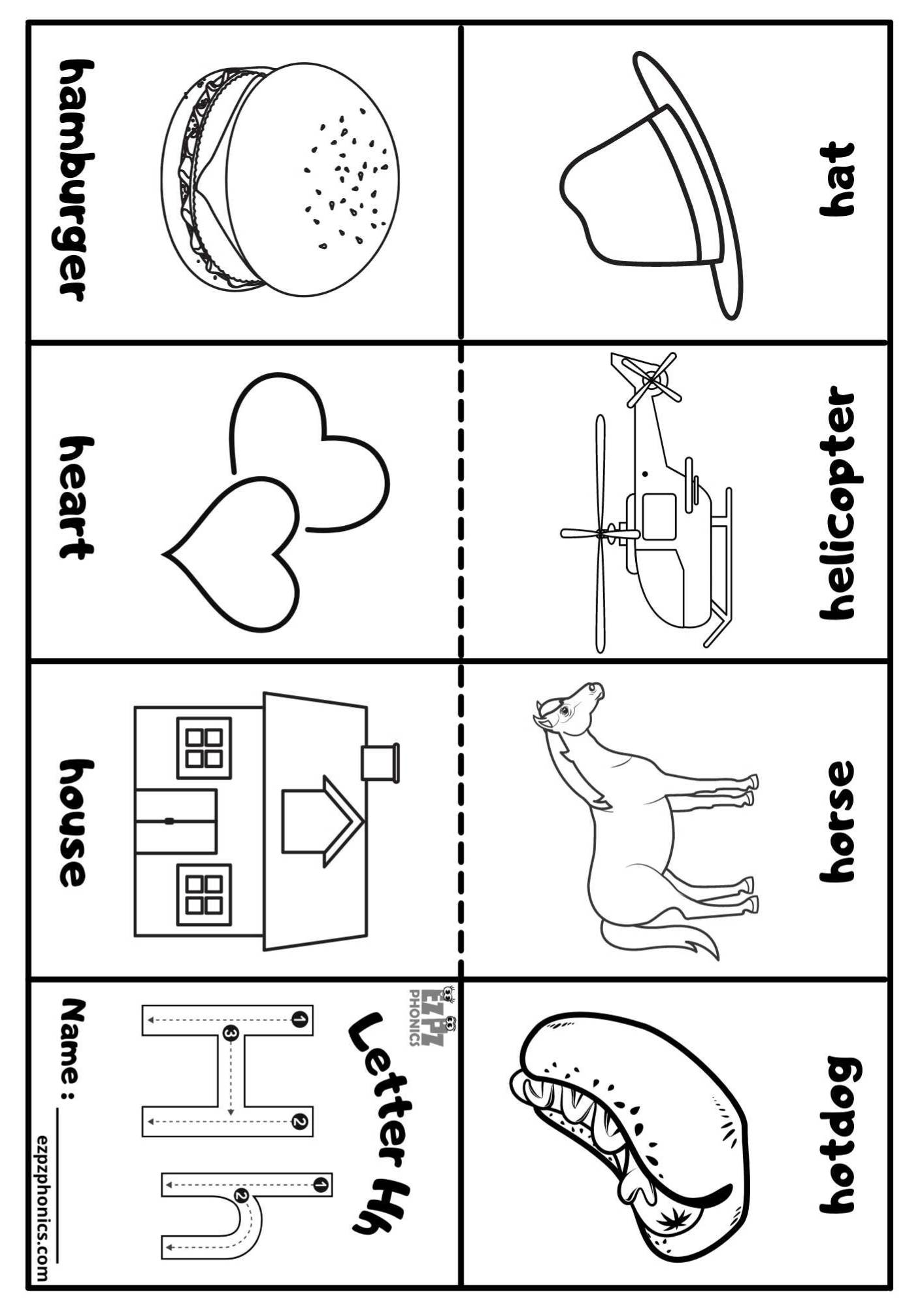 Letter H Mini Coloring Book Free Printable PDF Ezpzphonics Letter h mini coloring book free printable pdf ezpzphonics